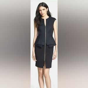 The Limited Black Mini Dress with Gold Zipper Front. NWT. Size 0